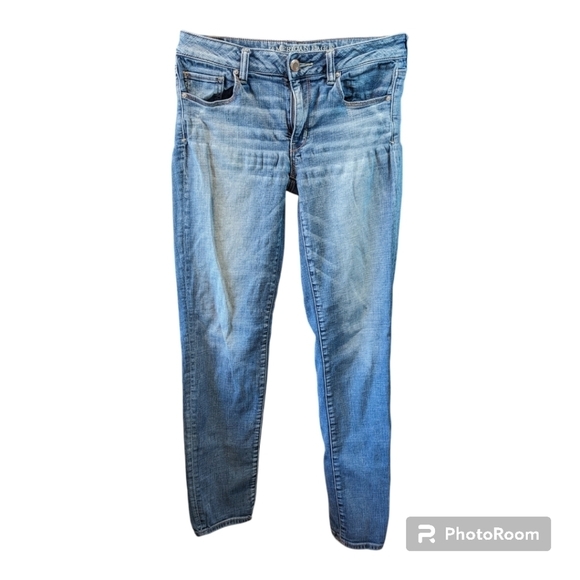 American Eagle Straight Leg SUPER STRETCH Skinny Jeans SZ 12 x-long - Picture 2 of 9